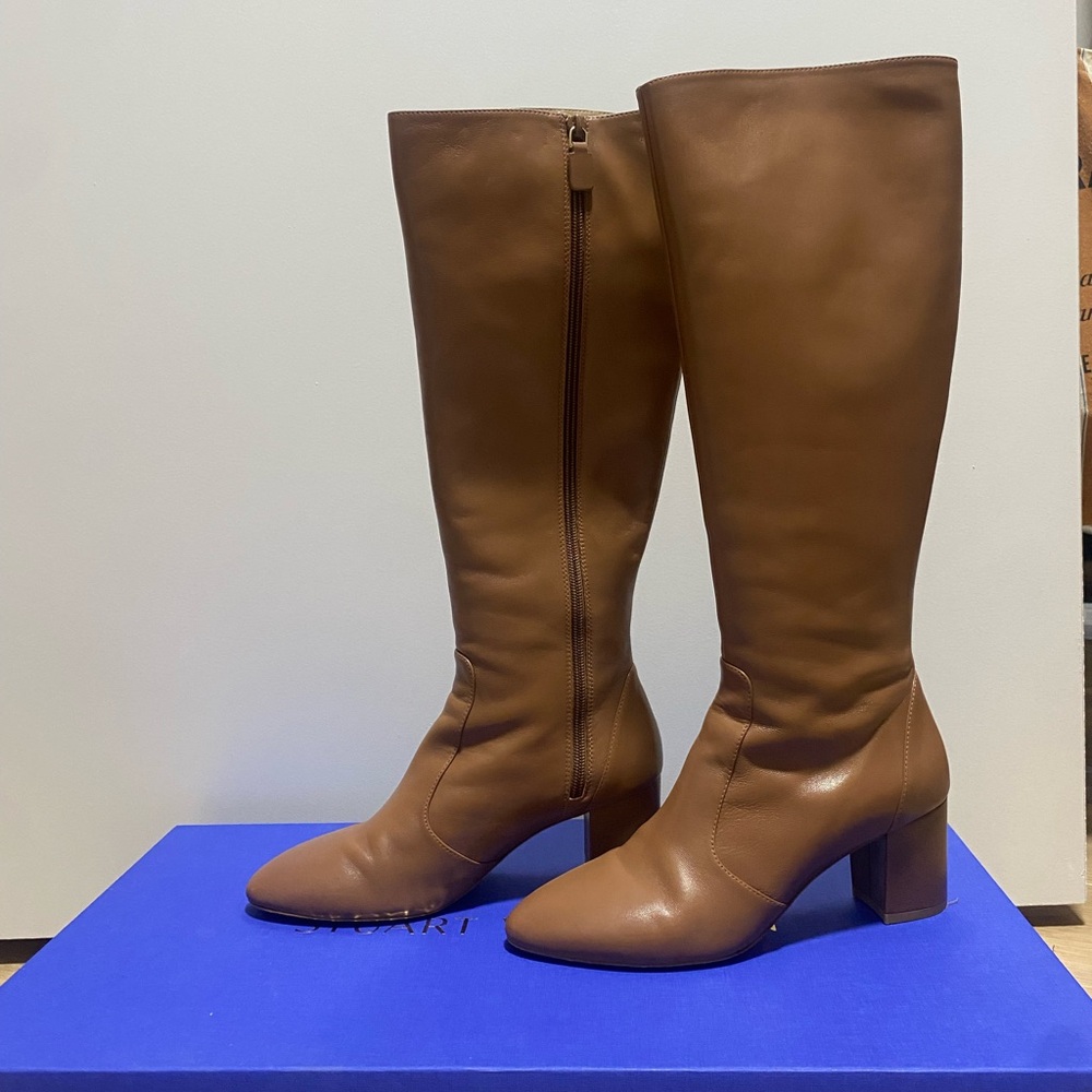 Stuart Weitzman, knee-high tan boots, Napa leather very comfortable ￼